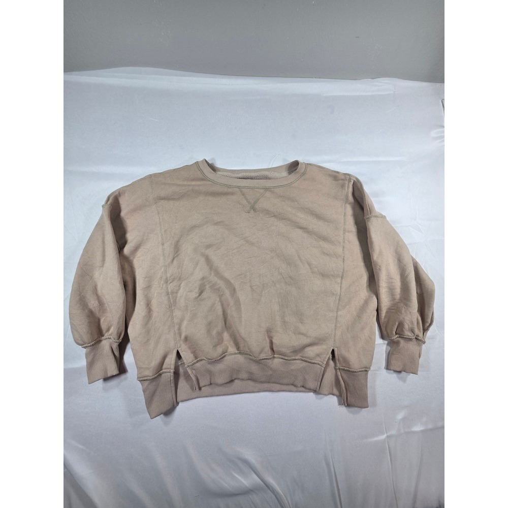 American Eagle Seriously Huggable Sweatshirt Tan Beige Oversized Pullover XS